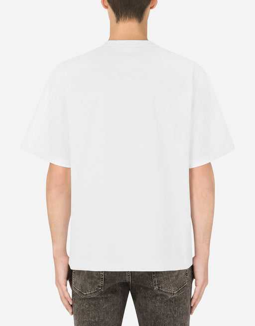 TECHNICAL JERSEY T-SHIRT WITH CRYSTALS AND DG LOGO
