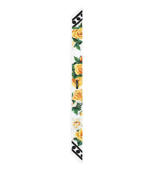 TWILL HEADSCARF WITH YELLOW ROSE PRINT