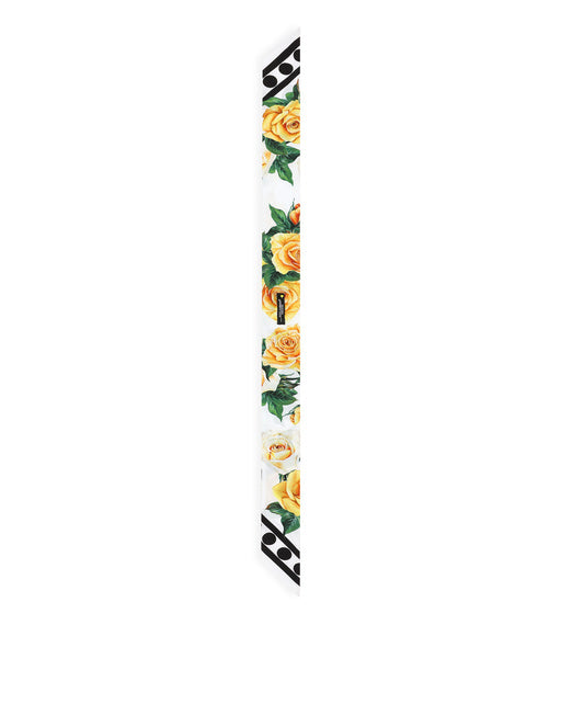 TWILL HEADSCARF WITH YELLOW ROSE PRINT