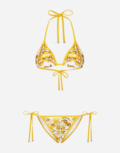 MAJOLICA-PRINT TRIANGLE BIKINI