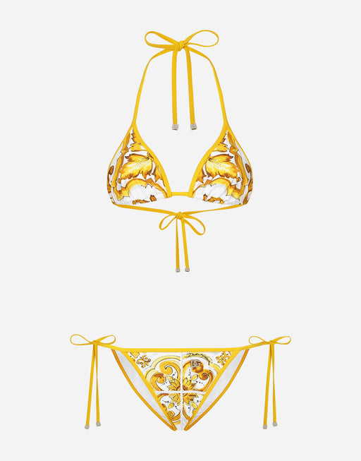 MAJOLICA-PRINT TRIANGLE BIKINI