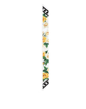 TWILL HEADSCARF WITH YELLOW ROSE PRINT
