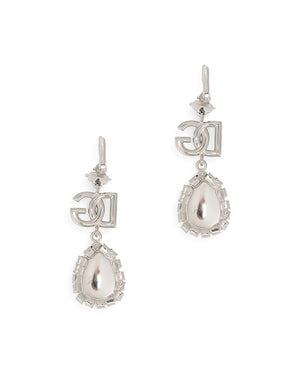 DROP EARRINGS WITH RHINESTONES AND DG LOGO