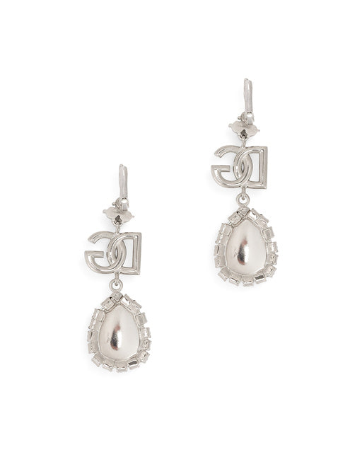DROP EARRINGS WITH RHINESTONES AND DG LOGO