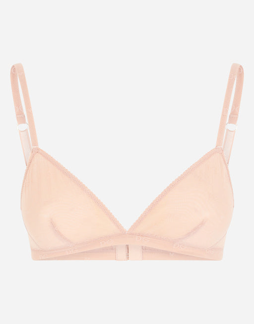 JACQUARD TULLE TRIANGLE BRA