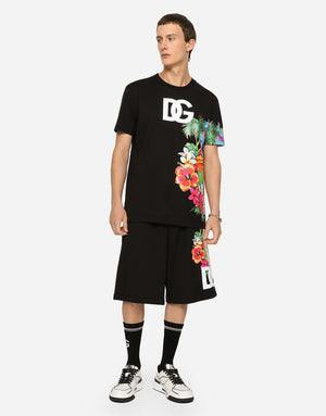 JERSEY JOGGING SHORTS WITH HAWAIIAN DG LOGO