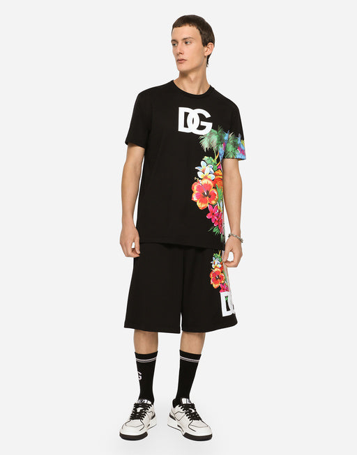 JERSEY JOGGING SHORTS WITH HAWAIIAN DG LOGO