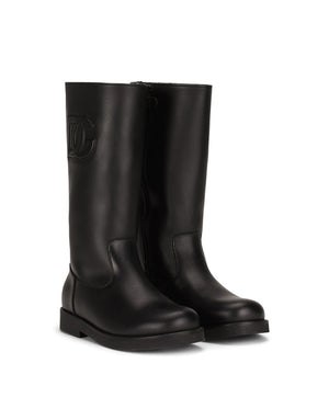 CALFSKIN BOOTS WITH EMBOSSED DG LOGO
