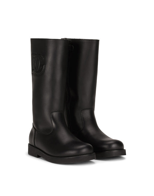 CALFSKIN BOOTS WITH EMBOSSED DG LOGO