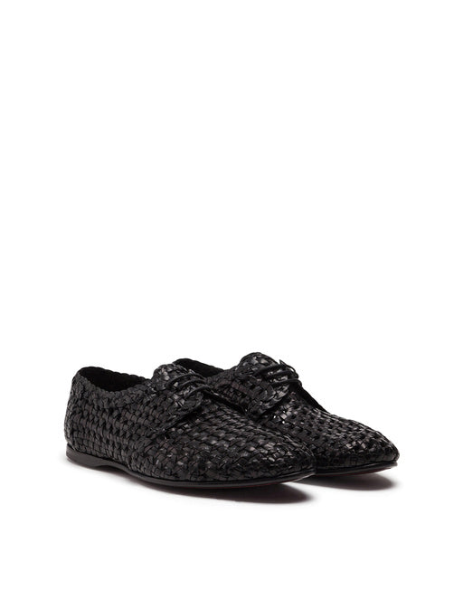 PERSIA WOVEN LEATHER DERBY SHOES