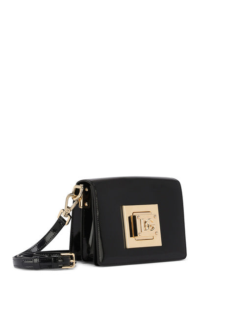 POLISHED CALFSKIN CROSSBODY BAG WITH DG FASTENING