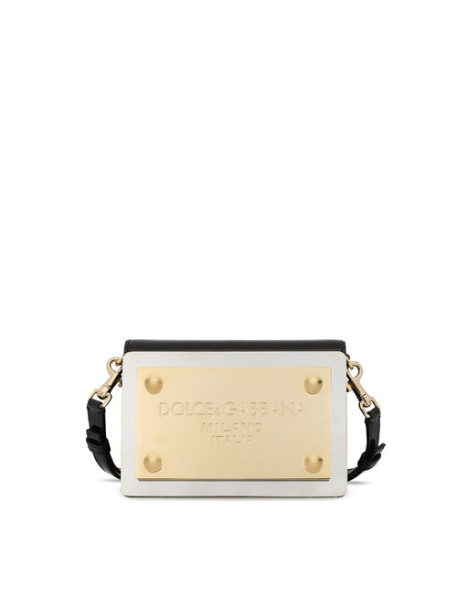 PATENT LEATHER 90S SICILY CLUTCH WITH BRANDED PLATE