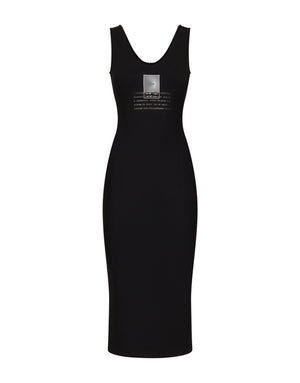 SLEEVELESS SPANDEX JERSEY MIDI DRESS DGVIB3