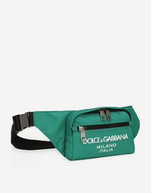 SMALL NYLON BELT BAG WITH RUBBERIZED LOGO