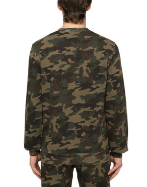 JERSEY SWEATSHIRT WITH CAMOUFLAGE PRINT AND DG LOGO