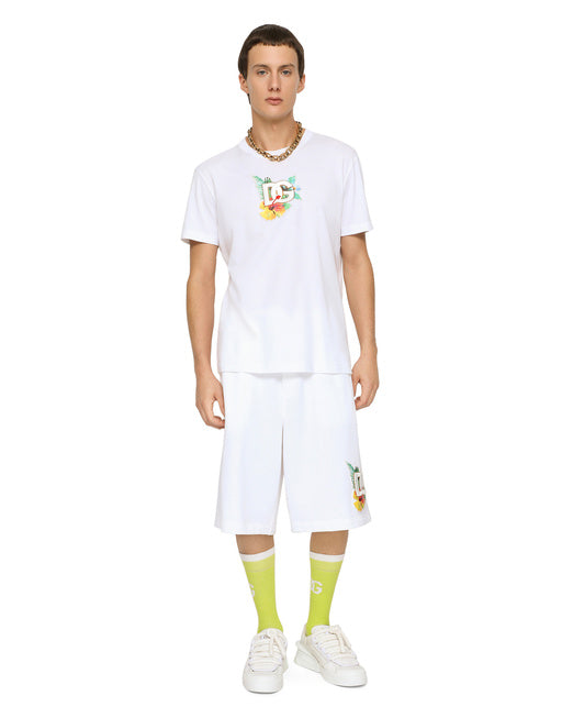 JERSEY JOGGING SHORTS WITH HAWAIIAN DG EMBROIDERY