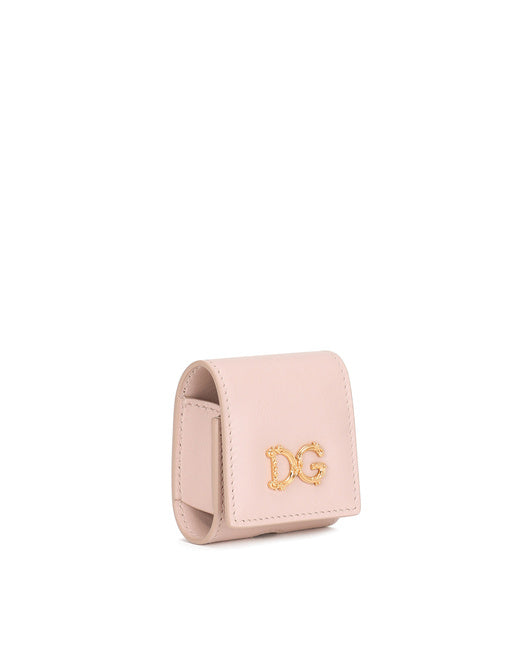 CALFSKIN AIRPODS CASE WITH BAROQUE DG LOGO