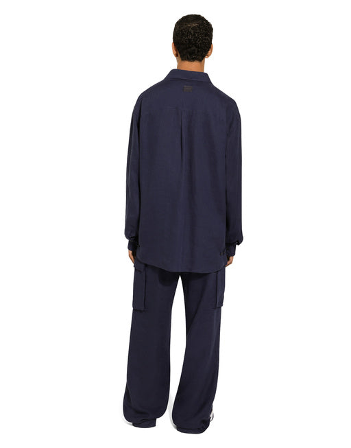 OVERSIZE LINEN SHIRT WITH POCKETS