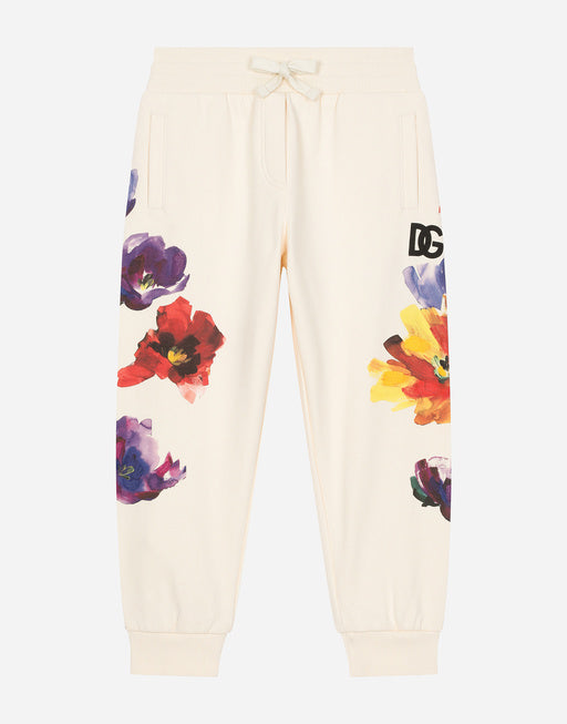 JERSEY JOGGING PANTS WITH FLORAL PRINT