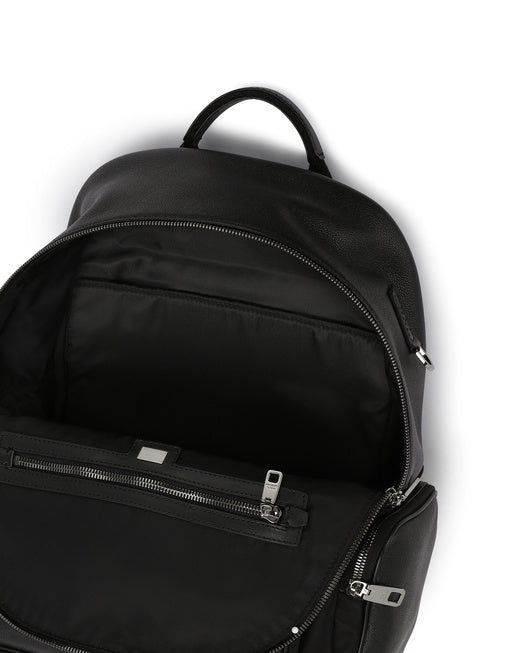 NYLON AND GRAINY CALFSKIN BACKPACK