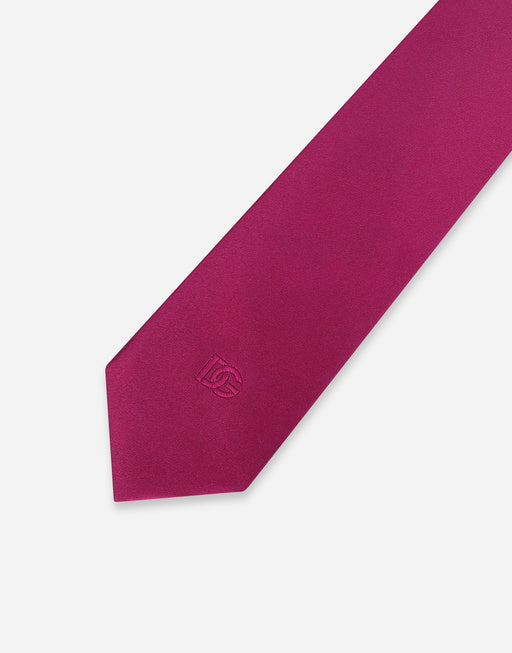 6-CM SILK BLADE TIE WITH DG LOGO EMBROIDERY