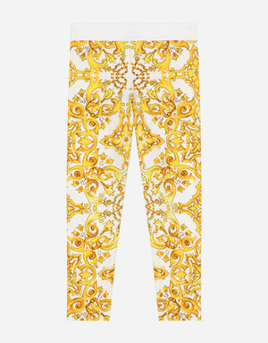 MAJOLICA-PRINT INTERLOCK LEGGINGS