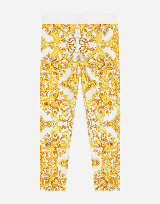 MAJOLICA-PRINT INTERLOCK LEGGINGS