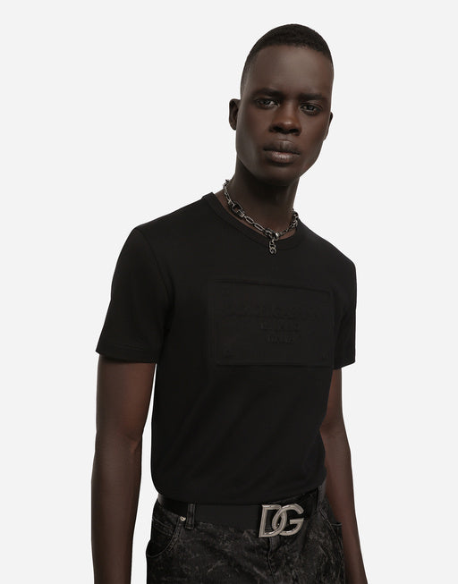 COTTON T-SHIRT WITH EMBOSSED LOGO