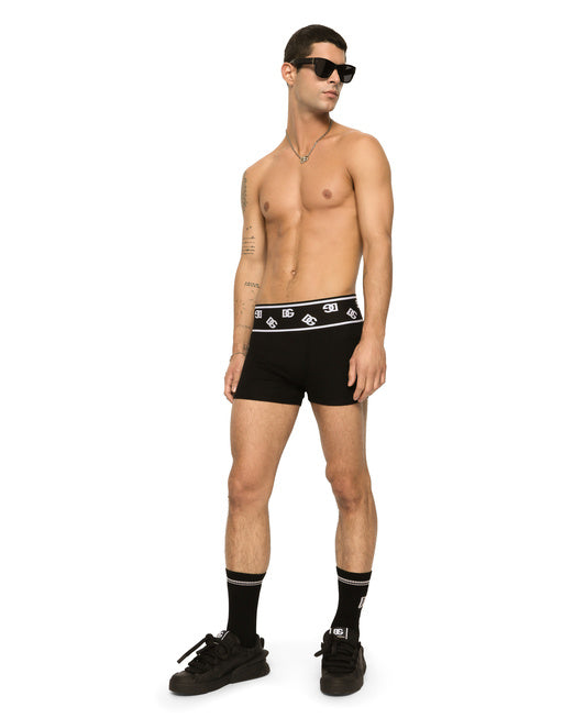 FINE-RIB COTTON BOXERS WITH DG LOGO