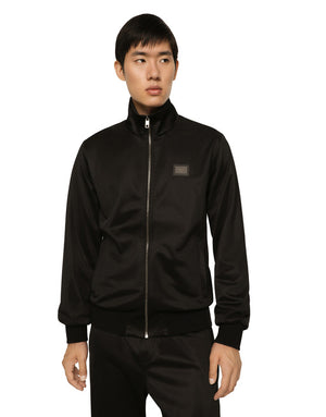 TECHNICAL JERSEY SWEATSHIRT WITH BRANDED TAG