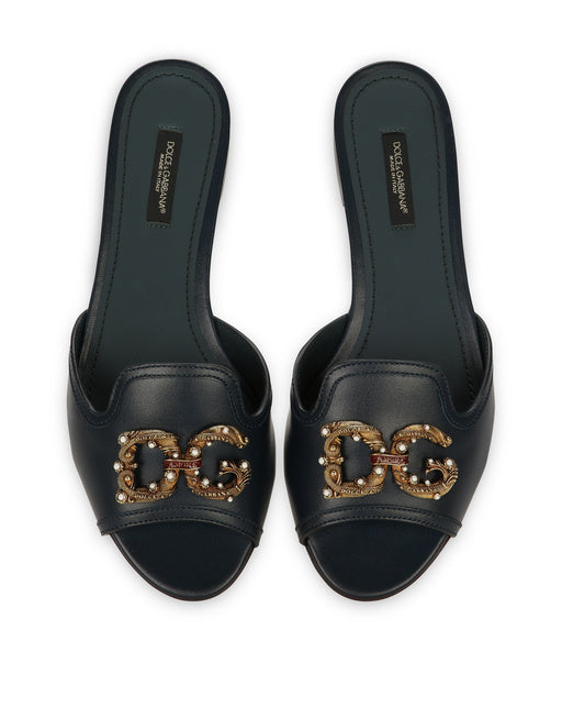 CALFSKIN SLIDERS WITH DG LOGO