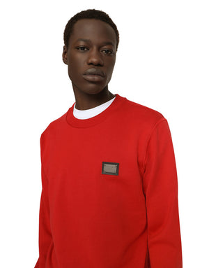JERSEY SWEATSHIRT WITH BRANDED TAG