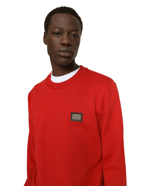 JERSEY SWEATSHIRT WITH BRANDED TAG