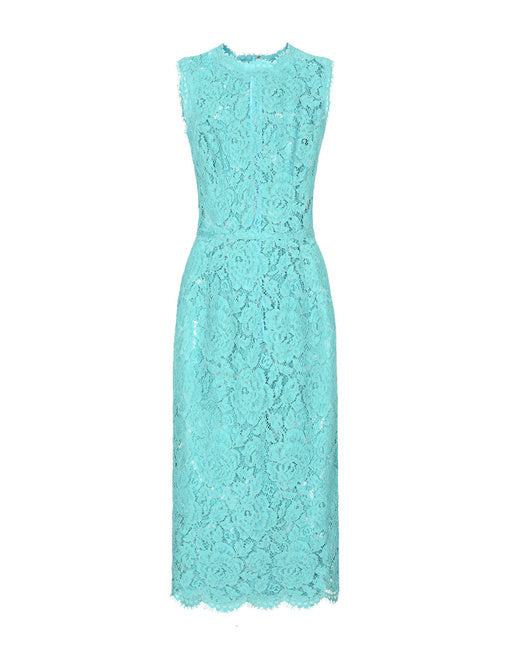 LACE SHEATH DRESS WITH CUT AT THE WAIST