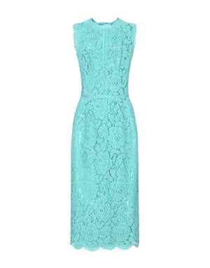 LACE SHEATH DRESS WITH CUT AT THE WAIST