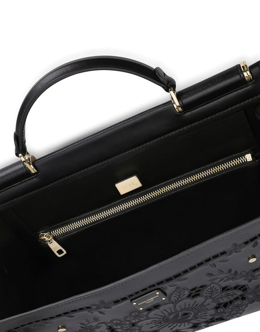 SMALL SICILY 62 SOFT BAG IN EMBROIDERED CALFSKIN