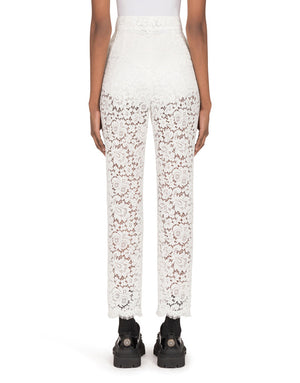 HIGH-WAISTED CORDONETTO LACE PANTS
