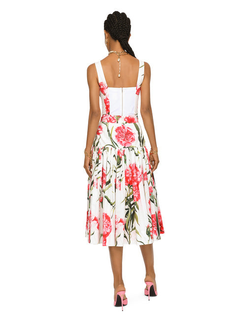 CARNATION-PRINT POPLIN CORSET