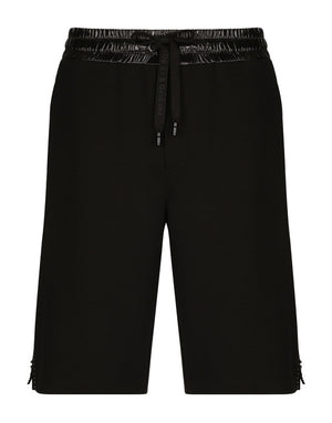 TECHNICAL JERSEY JOGGING SHORTS WITH EMBROIDERY
