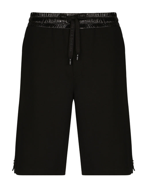 TECHNICAL JERSEY JOGGING SHORTS WITH EMBROIDERY