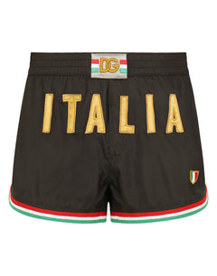 SHORT SWIM SHORTS WITH ITALY DG PATCH