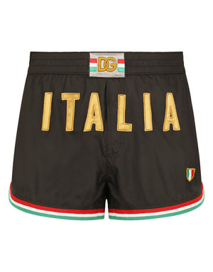 SHORT SWIM SHORTS WITH ITALY DG PATCH