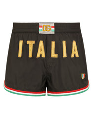SHORT SWIM SHORTS WITH ITALY DG PATCH