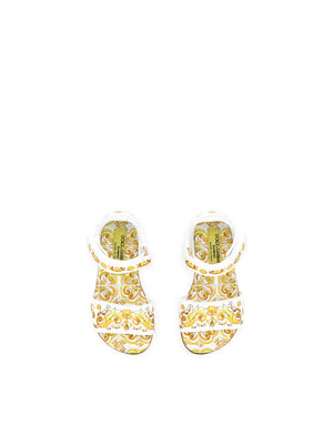 PRINTED NAPPA LAMBSKIN SANDALS