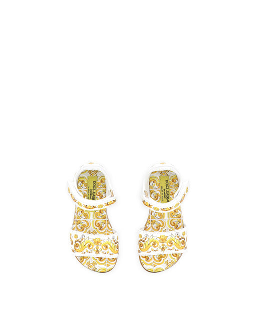 PRINTED NAPPA LAMBSKIN SANDALS