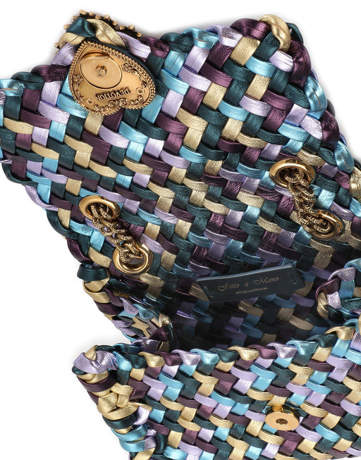 SMALL DEVOTION SHOULDER BAG IN WOVEN LAMINATED NAPPA LEATHER