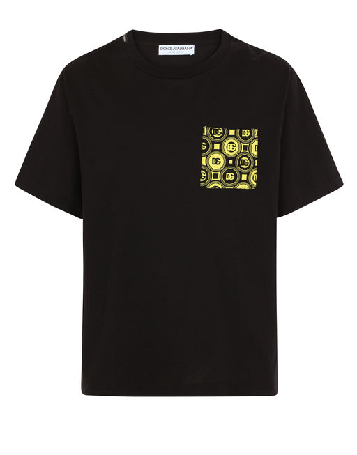 COTTON T-SHIRT WITH DG LOGO PRINT