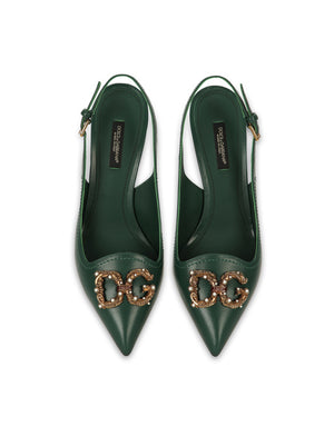 DG AMORE POINTED LEATHER SLINGBACK