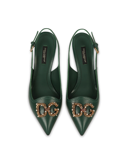 DG AMORE POINTED LEATHER SLINGBACK