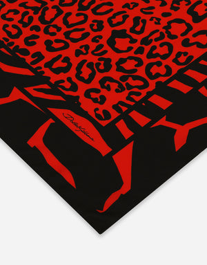 LEOPARD-PRINT TWILL SCARF (70 X 70)